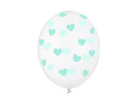 Balon transparent mint heart